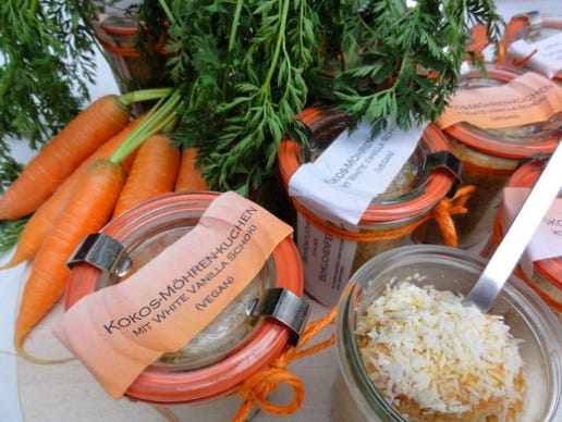 Vegane Kokos-Möhrenkuchen im Glas - Backen mit der Bio-Kuchenfee zu Ostern - Online Workshop